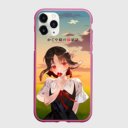 Чехол iPhone 11 Pro матовый Госпожа Кагуя Love is war Милая Синомия, цвет: 3D-малиновый