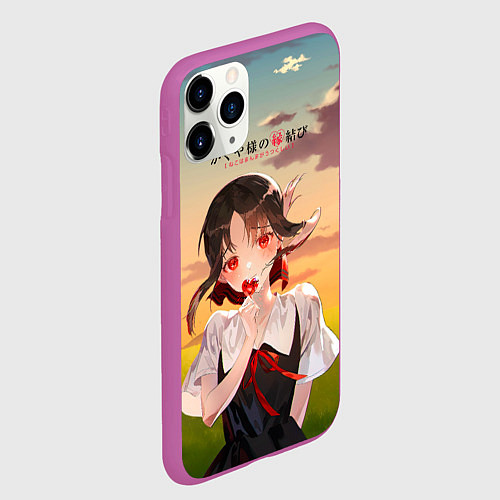 Чехол iPhone 11 Pro матовый Госпожа Кагуя Love is war Милая Синомия / 3D-Фиолетовый – фото 2
