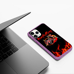Чехол iPhone 11 Pro матовый Show No Mercy - Slayer, цвет: 3D-фиолетовый — фото 2