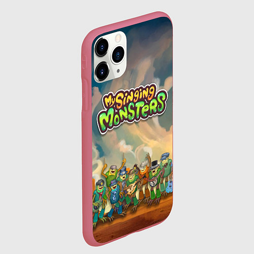 Чехол iPhone 11 Pro матовый My singing monsters САХАСЕМЬЯ / 3D-Малиновый – фото 2