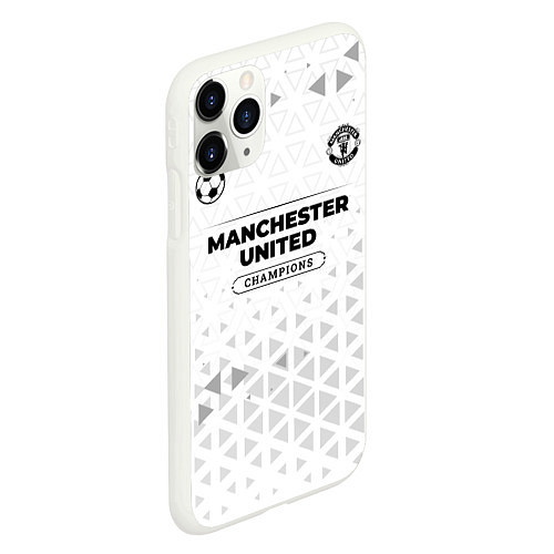 Чехол iPhone 11 Pro матовый Manchester United Champions Униформа / 3D-Белый – фото 2