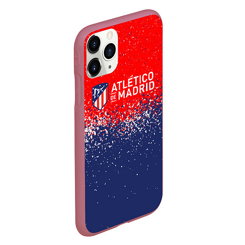 Чехол iPhone 11 Pro матовый Atletico madrid атлетико мадрид брызги красок / 3D-Малиновый – фото 2