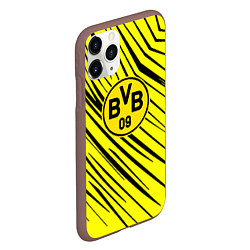 Чехол iPhone 11 Pro матовый Borussia боруссия абстрактный фон желтый, цвет: 3D-коричневый — фото 2