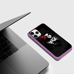 Чехол iPhone 11 Pro матовый Stranger Things Trio, цвет: 3D-фиолетовый — фото 2