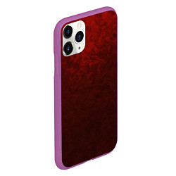 Чехол iPhone 11 Pro матовый Мраморный красно-черный градиент, цвет: 3D-фиолетовый — фото 2