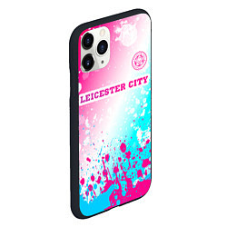 Чехол iPhone 11 Pro матовый Leicester City Neon Gradient, цвет: 3D-черный — фото 2