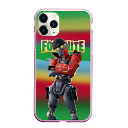 Чехол iPhone 11 Pro матовый Fortnite Revolt Винтик - реально кульный чувак, цвет: 3D-розовый