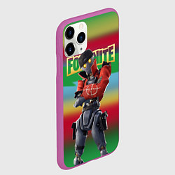 Чехол iPhone 11 Pro матовый Fortnite Revolt Винтик - реально кульный чувак, цвет: 3D-фиолетовый — фото 2