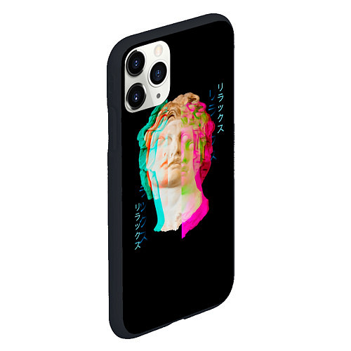 Чехол iPhone 11 Pro матовый Статуя Глитч / 3D-Черный – фото 2