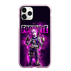 Чехол iPhone 11 Pro матовый Fortnite Dark Power Chord Video game, цвет: 3D-розовый