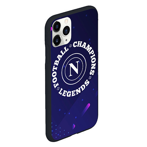 Чехол iPhone 11 Pro матовый Символ Napoli и круглая надпись Football Legends a / 3D-Черный – фото 2