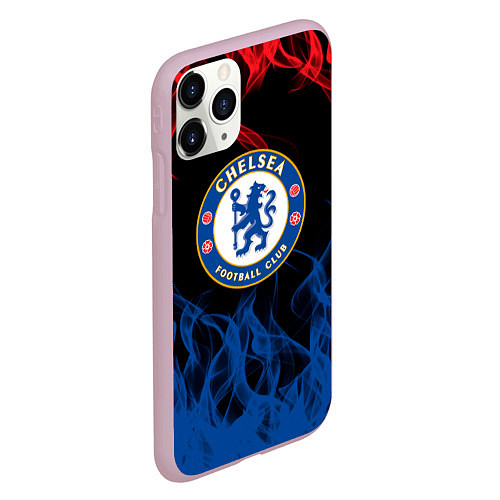 Чехол iPhone 11 Pro матовый Челси chelsea пламя / 3D-Розовый – фото 2