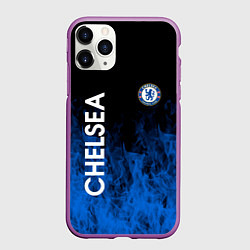 Чехол iPhone 11 Pro матовый Chelsea пламя, цвет: 3D-фиолетовый