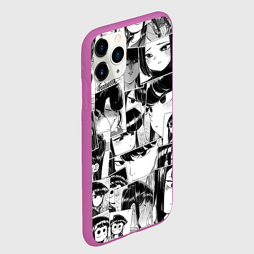 Чехол iPhone 11 Pro матовый Komi san pattern / 3D-Фиолетовый – фото 2