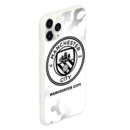 Чехол iPhone 11 Pro матовый Manchester City Sport на светлом фоне / 3D-Белый – фото 2