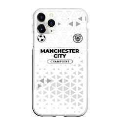 Чехол iPhone 11 Pro матовый Manchester City Champions Униформа, цвет: 3D-белый