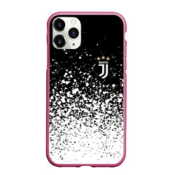 Чехол iPhone 11 Pro матовый Juventus fc брызги краски, цвет: 3D-малиновый