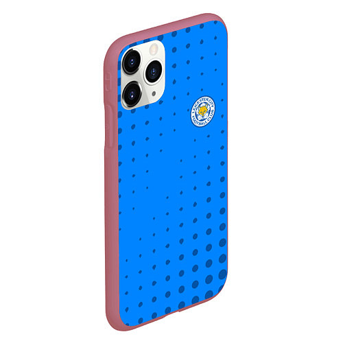 Чехол iPhone 11 Pro матовый Leicester city Абстракция / 3D-Малиновый – фото 2