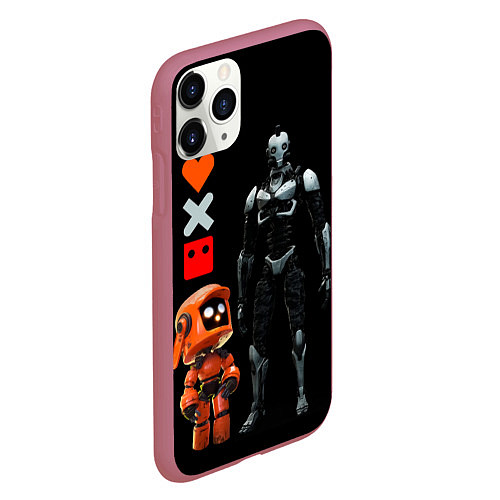 Чехол iPhone 11 Pro матовый Любовь Смерть и Роботы Love Death and Robots / 3D-Малиновый – фото 2