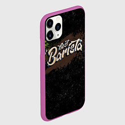 Чехол iPhone 11 Pro матовый Best barista graffiti, цвет: 3D-фиолетовый — фото 2