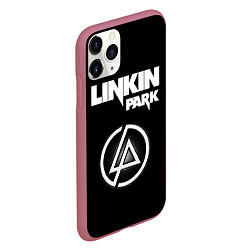 Чехол iPhone 11 Pro матовый Linkin Park логотип и надпись, цвет: 3D-малиновый — фото 2