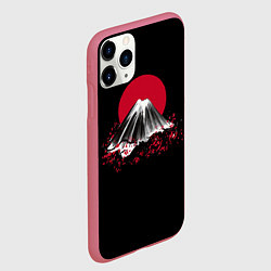 Чехол iPhone 11 Pro матовый Гора Фудзи Цветение сакуры, цвет: 3D-малиновый — фото 2