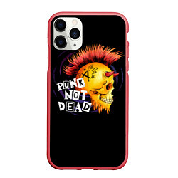Чехол iPhone 11 Pro матовый Череп анархиста, цвет: 3D-красный
