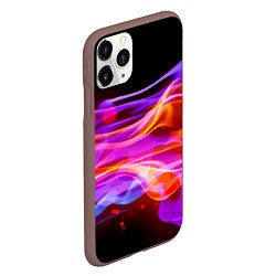 Чехол iPhone 11 Pro матовый Abstract colorful waves, цвет: 3D-коричневый — фото 2