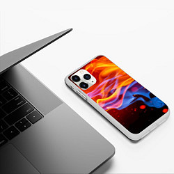 Чехол iPhone 11 Pro матовый Огонь и вода Стихия Абстракция, цвет: 3D-белый — фото 2