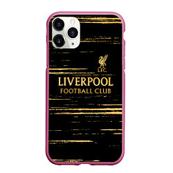 Чехол iPhone 11 Pro матовый Liverpool в золотом цвете