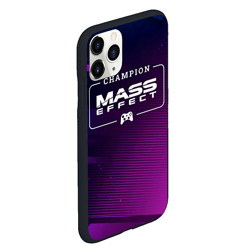 Чехол iPhone 11 Pro матовый Mass Effect Gaming Champion: рамка с лого и джойст / 3D-Черный – фото 2