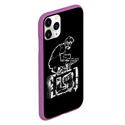 Чехол iPhone 11 Pro матовый Linkin Park граффити, цвет: 3D-фиолетовый — фото 2