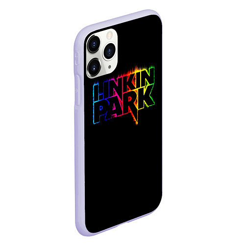 Чехол iPhone 11 Pro матовый Linkin Park neon / 3D-Светло-сиреневый – фото 2