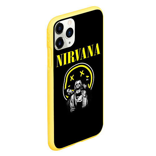 Чехол iPhone 11 Pro матовый NIRVANA логотип и исполнители / 3D-Желтый – фото 2