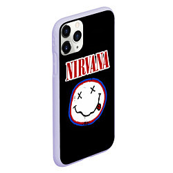 Чехол iPhone 11 Pro матовый Nirvana гранж, цвет: 3D-светло-сиреневый — фото 2