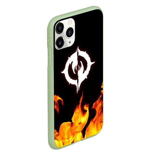 Чехол iPhone 11 Pro матовый Chaoseum Чаосеум Fire / 3D-Салатовый – фото 2