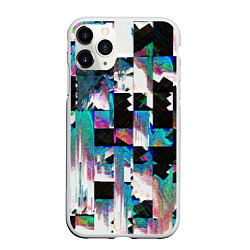 Чехол iPhone 11 Pro матовый Glitch Abstract squares Глитч Абстрактные квадраты