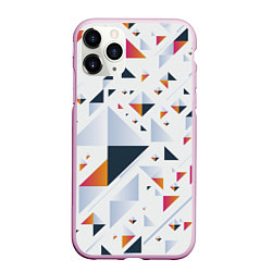 Чехол iPhone 11 Pro матовый Абстрактные Треугольные Формы, цвет: 3D-розовый