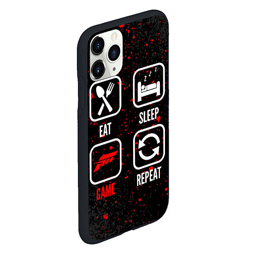 Чехол iPhone 11 Pro матовый Eat, Sleep, Forza Horizon, Repeat / 3D-Черный – фото 2
