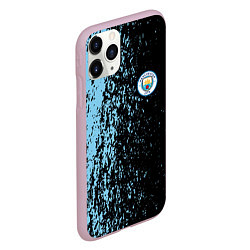 Чехол iPhone 11 Pro матовый Manchester city манчестер сити голубые брызги, цвет: 3D-розовый — фото 2