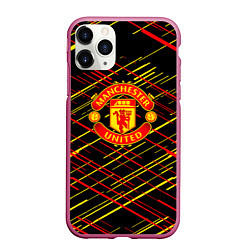 Чехол iPhone 11 Pro матовый Манчестер юнайтед manchester united, цвет: 3D-малиновый