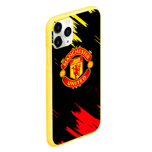 Чехол iPhone 11 Pro матовый Manchester united Texture / 3D-Желтый – фото 2
