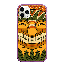 Чехол iPhone 11 Pro матовый Polynesian tiki LUCKY, цвет: 3D-фиолетовый