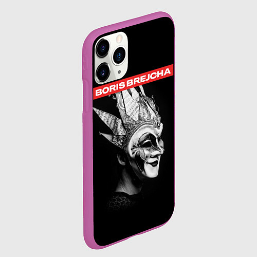 Чехол iPhone 11 Pro матовый Boris Brejcha в маске / 3D-Фиолетовый – фото 2