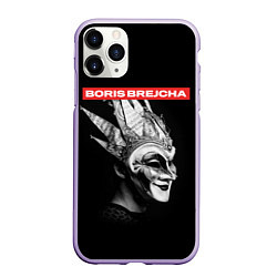 Чехол iPhone 11 Pro матовый Boris Brejcha в маске, цвет: 3D-светло-сиреневый