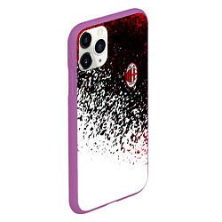 Чехол iPhone 11 Pro матовый Ac milan краска, цвет: 3D-фиолетовый — фото 2