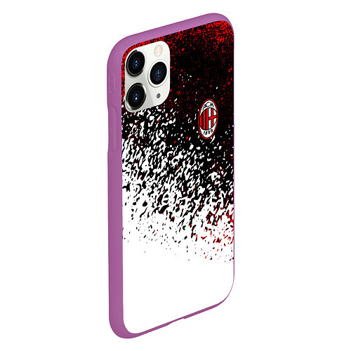 Чехол iPhone 11 Pro матовый Ac milan краска / 3D-Фиолетовый – фото 2