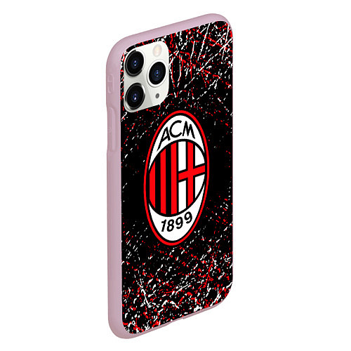 Чехол iPhone 11 Pro матовый Ac milan фк милан / 3D-Розовый – фото 2