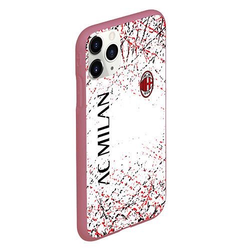 Чехол iPhone 11 Pro матовый Ac milan logo / 3D-Малиновый – фото 2