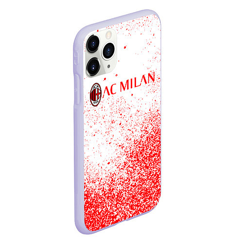 Чехол iPhone 11 Pro матовый Ac milan красные брызги / 3D-Светло-сиреневый – фото 2